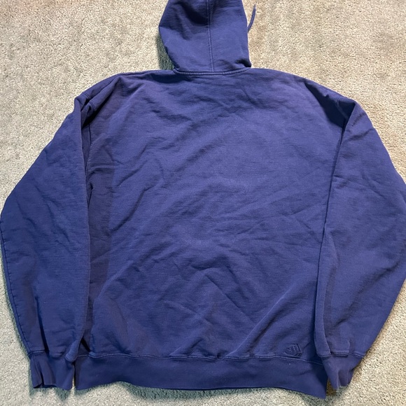 Vintage Y2K Adidas Blue Pullover Hoodie Boxy Skate Size Large Spellout - Picture 4 of 6